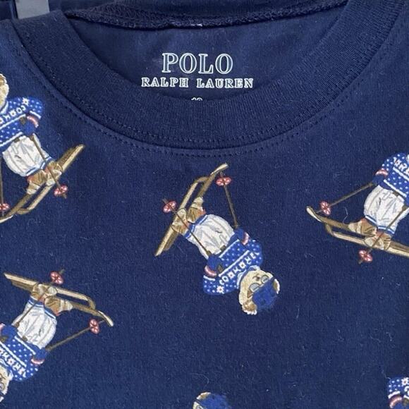 Polo Ralph Lauren Pajama Set Blue Kids Size 14 Top Pants Logo Pony 2 Pieces - Picture 1 of 5